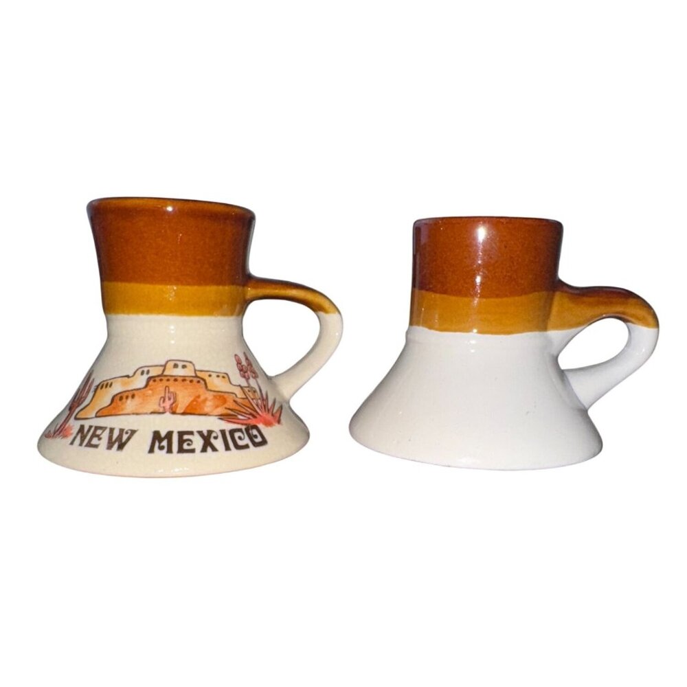 Vintage New Mexico Ceramic set 2  Souvenir coffe mug  5" Tall Southwestern Decor